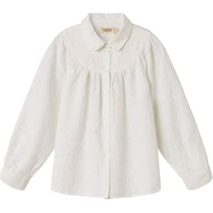 MarMar Copenhagen Blouse lange mouw wit (Maat: 140) - Effen - Halslijn: Polokraag,
