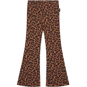 Daily Brat Leopard flared broek bruin (Maat: 110)