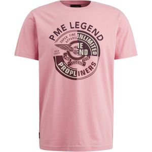 PME Legend T-shirt roze (Maat: 2XL) - Fotoprint - Halslijn: Ronde hals,