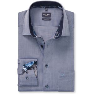 OLYMP - Luxor - Overhemd - Marineblauw - Modern Fit