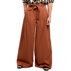 Summum Woman Wideleg pants light weight twill bruin (Maat: 44)