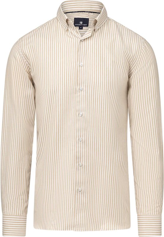 State of Art - Overhemd - Beige - Streep