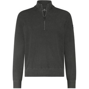 Bluefields - Pullover Sportzip - Grijs - Effen - Halslijn Opstaande Kraag met Rits