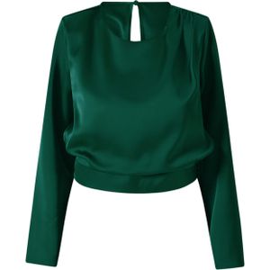 Rinascimento Dames blouse groen (Maat: S) - Effen - Halslijn: Ronde hals,