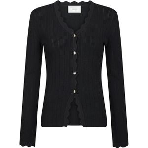 Neo Noir Dames vest blauw (Maat: 40) - Effen - Halslijn: V-hals,