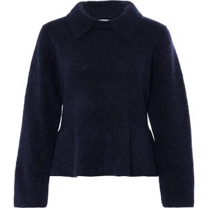 Karen By Simonsen Dames trui blauw (Maat: L) - Effen - Halslijn: Ronde hals,