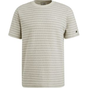 Cast Iron T-shirt beige (Maat: XL) - Streep - Halslijn: Ronde hals,