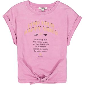 Garcia T-Shirt roze (Maat: 176) - Tekst - Halslijn: Ronde hals,
