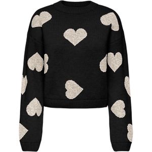 Only Dames trui zwart (Maat: S) - Halslijn: Ronde hals,