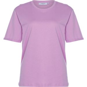 Moss Copenhagen T-shirt paars (Maat: L-XL) - Tekst - Halslijn: Ronde hals,
