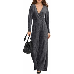 Only - Onlrich ls glitter jumpsuit - Zilverkleurig - Dames