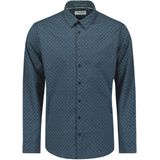 No Excess - Overhemd - Cyaan Blauw / Donkerblauw - Lange Mouw - Regular Fit
