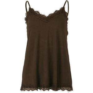 Enjoy Dames top bruin (Maat: S) - Effen - Halslijn: V-hals,