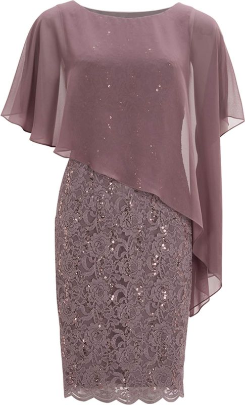 SWING - Cocktailjurk - Mauve - Gelaagde Look - Effen