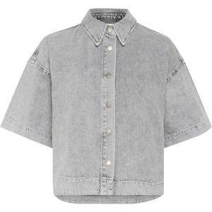 My Essential Wardrobe Blouse grijs (Maat: 42) - Halslijn: Kraag,