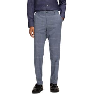 Selected Homme SLHSLIM-LIAM BLUE CHECK TRS FLEX broek blauw (Maat: 44)