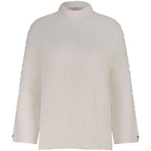Studio Anneloes Dames trui ecru (Maat: XS) - Effen - Halslijn: Opstaande kraag,