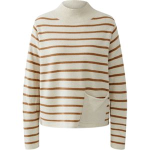 OUI Dames trui ecru (Maat: 36) - Streep - Halslijn: Ronde hals,