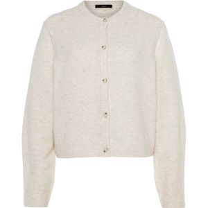 OUI - ILAYA - Vest - Ecru - Mélange - Ronde Halslijn