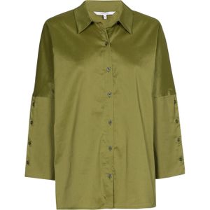 Xandres - Dames Blouse - Groen - Polokraag