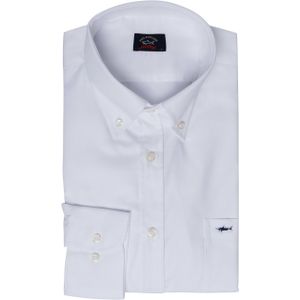 Paul & Shark Heren overhemd lange mouw wit (Maat: 41) - Effen