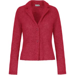 No man's land Dames vest rood (Maat: XS) - Effen - Halslijn: Revers,