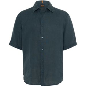 Boss Orange Overhemd korte mouw blauw (Maat: XL) - Effen