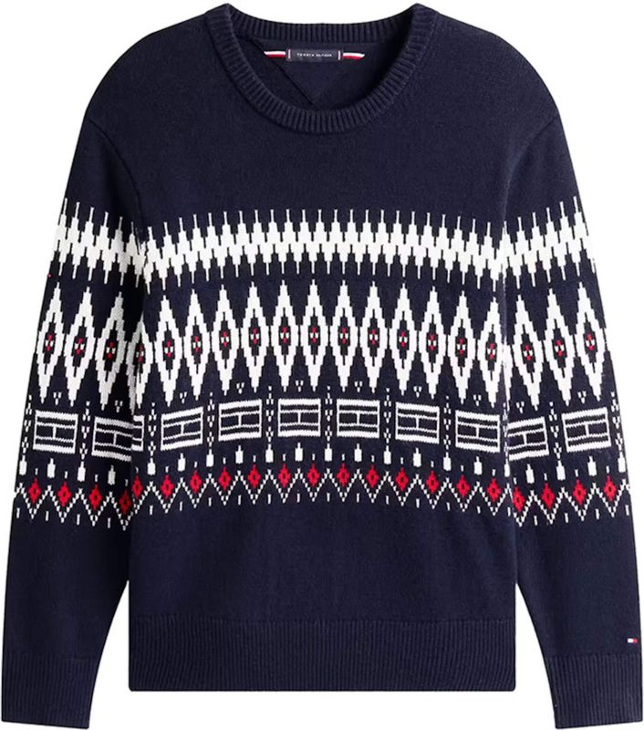TOMMY HILFIGER Trui  navy / rood / wit