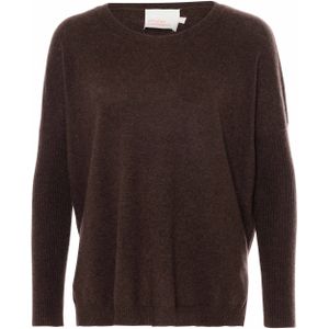 Absolut Cashmere Dames trui bruin (Maat: S) - Effen - Halslijn: Ronde hals,