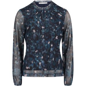 Betty en Co Longsleeve blauw (Maat: XL) - Halslijn: Opstaande kraag,