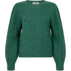 Aaiko - DENIZE WP 389 - Dames Trui - Groen - Effen - Ronde Halslijn
