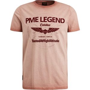 PME Legend T-shirt roze (Maat: 3XL) - Tekst - Halslijn: Ronde hals,