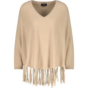 Monari Dames trui beige (Maat: 44) - Effen - Halslijn: V-hals,