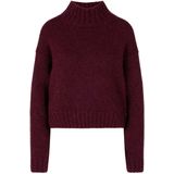 Relaxed fit wollen pullover met alpaca in gebreide look