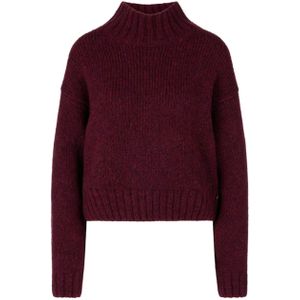Relaxed fit wollen pullover met alpaca in gebreide look