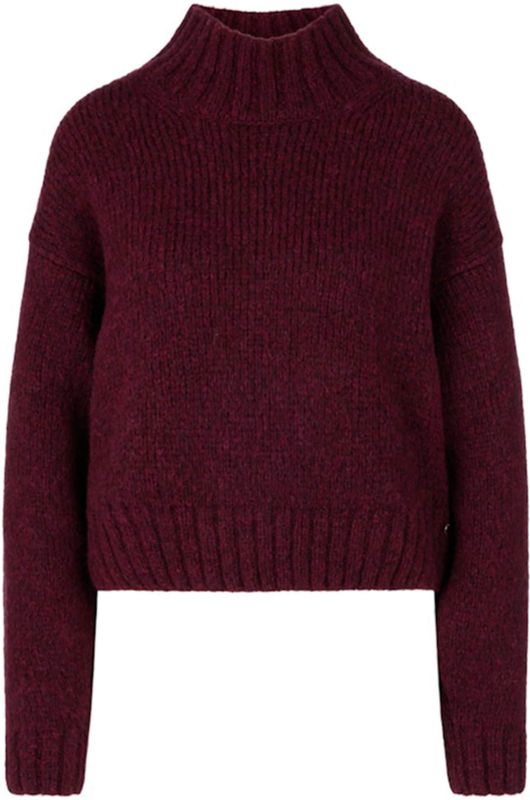 Relaxed fit wollen pullover met alpaca in gebreide look