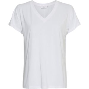Moss Copenhagen T-shirt wit (Maat: S-M) - Halslijn: V-hals,