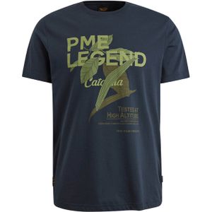 PME Legend T-shirt blauw (Maat: L) - Tekst - Halslijn: Ronde hals,