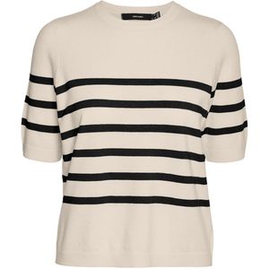 Vero moda Trui ecru (Maat: S) - Streep - Halslijn: Ronde hals,