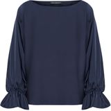 Betty Barclay Dames blouse blauw (Maat: 36) - Effen - Halslijn: Ronde hals,