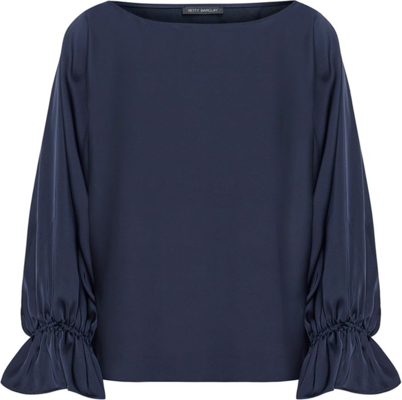 Betty Barclay Dames blouse blauw (Maat: 36) - Effen - Halslijn: Ronde hals,