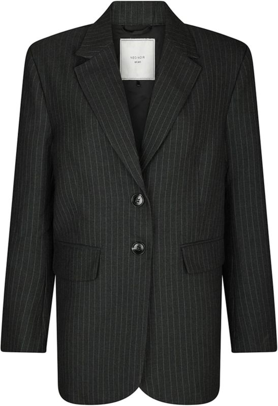 Neo Noir Dames blazer grijs (Maat: 34) - Streep
