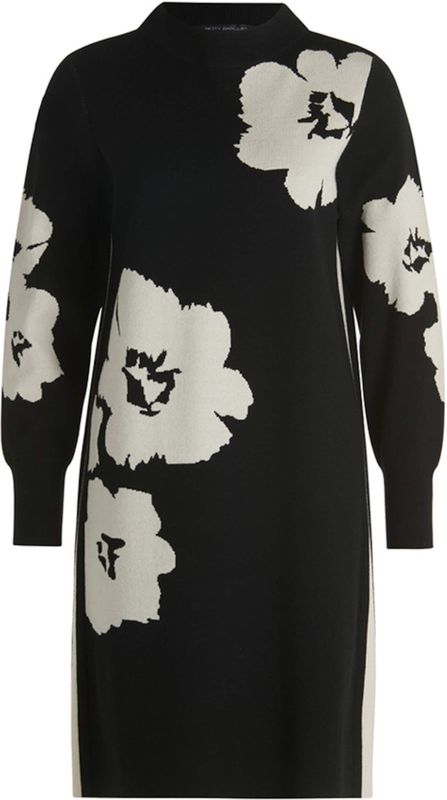 Betty Barclay Dames jurk zwart (Maat: 36) - Halslijn: Opstaande kraag,