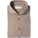 John Miller Overhemd middenbruin, Effen