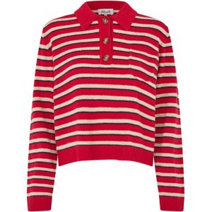 Baum und Pferdgarten Trui rood (Maat: L) - Streep - Halslijn: Polokraag,