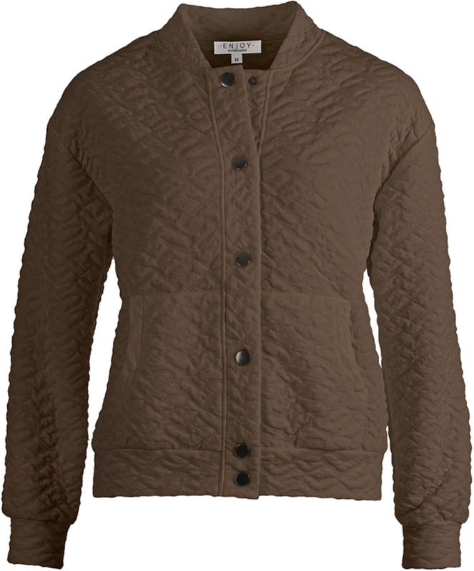 Enjoy - Bomberjas Structuur - Taupe - Dames