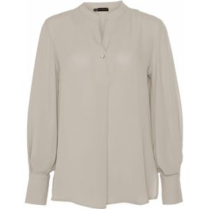 Janice & Jo Dames blouse beige (Maat: M) - Effen - Halslijn: V-hals,