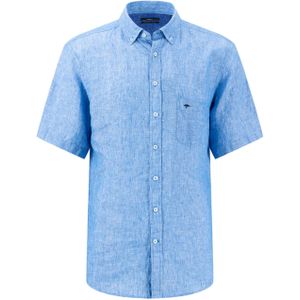 Fynch-Hatton Overhemd korte mouw blauw (Maat: M) - Mélange