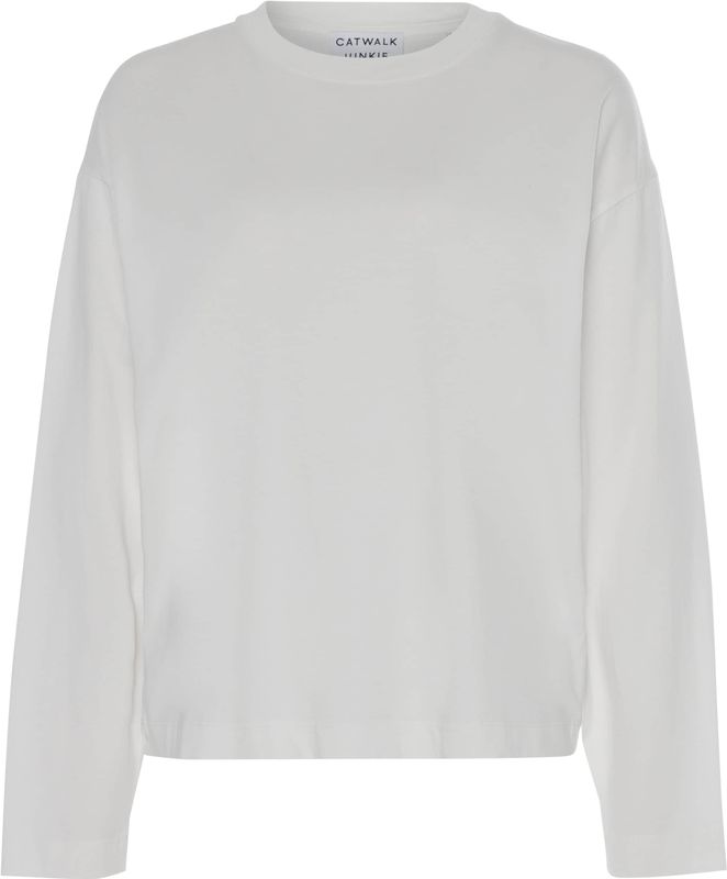Catwalk Junkie - Longsleeve - Ecru - Effen - Ronde Halslijn