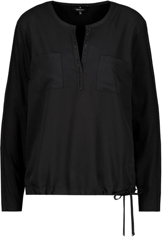Monari, Dames, Blouses & Shirts, Zwart, Maat: M Katoen,